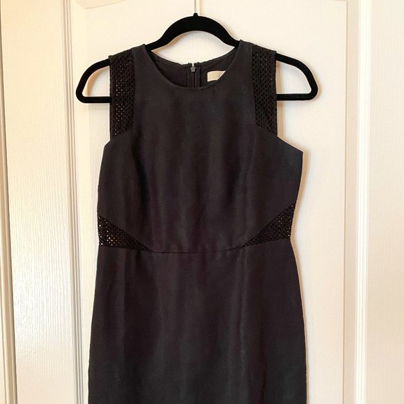 Loft Black Work Dress with Net Detailing - Picture 1 of 6
